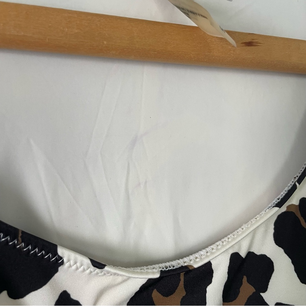 Solid and Striped Cream Colette Leopard Print Long Sleeve Swim Top Size XS - Picture 5 of 5